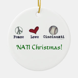 Prydnad för jul för fredkärlekNATI (Cincinnati) Julgransprydnad Keramik