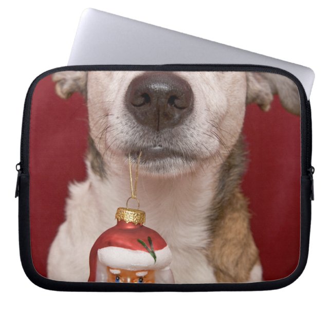 Prydnad för jul för jackRussell Terrier hållande Laptop Sleeve (Framsidan)