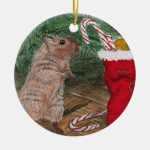 Prydnad för jul för julgodisGerbil Julgransprydnad Keramik