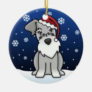 Prydnad för jul för Kawaii tecknadSchnauzer Julgransprydnad Keramik