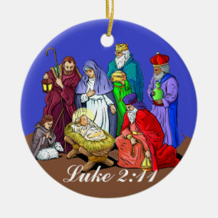 Prydnad för jul för Luke 2:11julkrubba Julgransprydnad Keramik