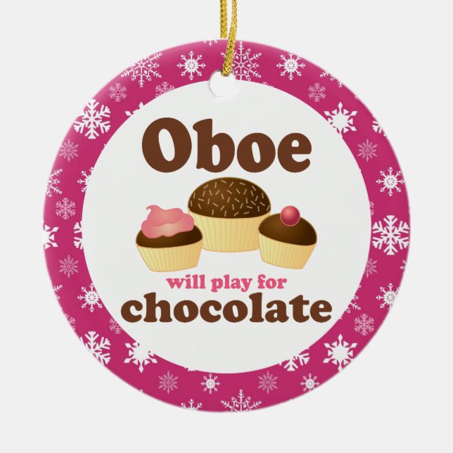 Prydnad för jul för Oboe musikmuffins Julgransprydnad Keramik (Framsidan)