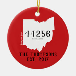 Prydnad för jul för Ohio beställnings- Townvinande Julgransprydnad Keramik