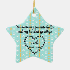 Prydnad för jul för personlighund minnes- julgransprydnad keramik