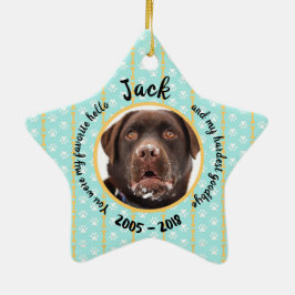 Prydnad för jul för personlighund minnes- julgransprydnad keramik