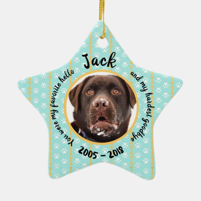 Prydnad för jul för personlighund minnes- julgransprydnad keramik (Baksidan)