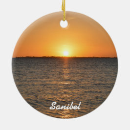 Prydnad för jul för Sanibel ösolnedgång Julgransprydnad Keramik