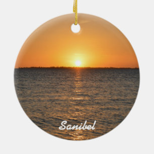 Prydnad för jul för Sanibel ösolnedgång Julgransprydnad Keramik