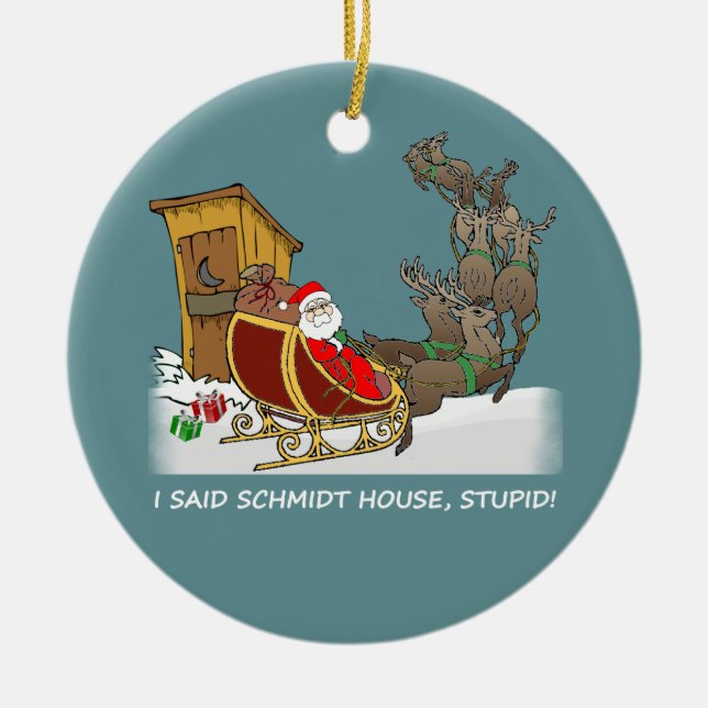 Prydnad för jul för Schmidt hus rolig Julgransprydnad Keramik (Framsidan)