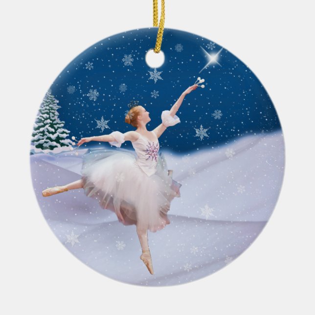 Prydnad för jul för snödrottningBallerina Julgransprydnad Keramik (Framsidan)