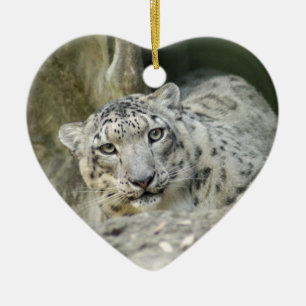 Prydnad för jul för snöLeopard Julgransprydnad Keramik