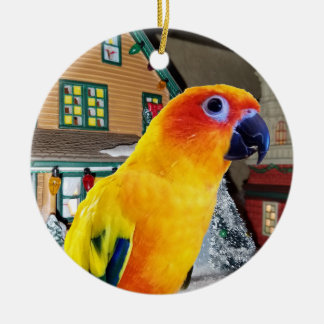 Prydnad för jul för solConure papegoja Julgransprydnad Keramik