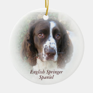 Prydnad för jul för Spaniel för engelsk Springe Julgransprydnad Keramik