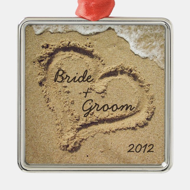 Prydnad för jul för strandtema första julgransprydnad metall (Framsidan)