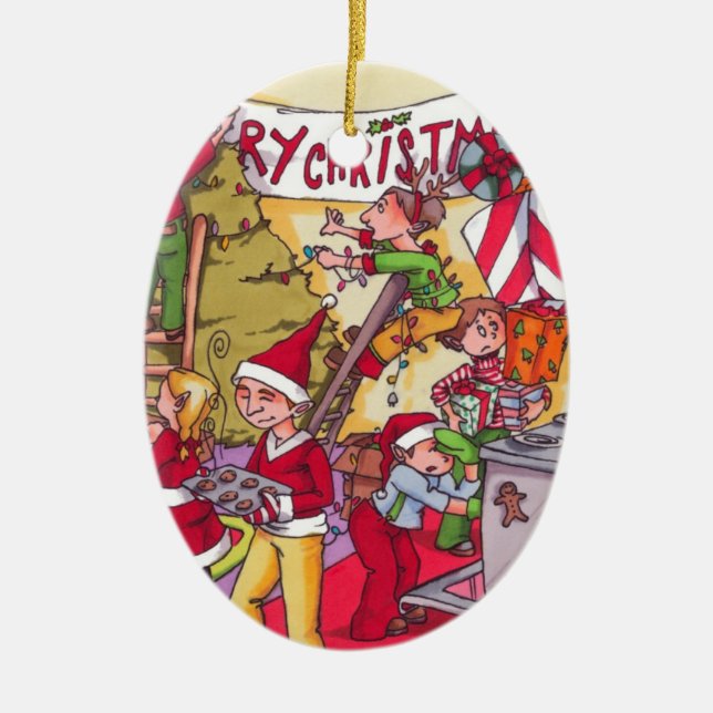 Prydnad för julälva*CUSTOMIZABLE* Julgransprydnad Keramik (Framsidan)