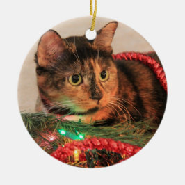 Prydnad för julCalicokatt Julgransprydnad Keramik