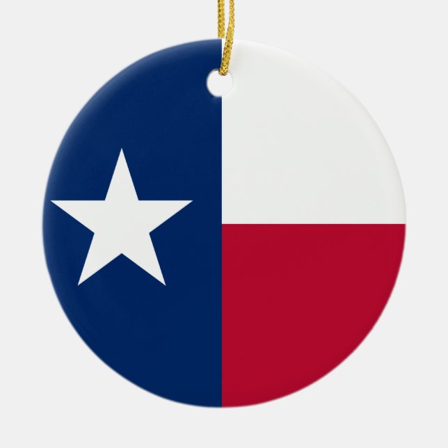 Prydnad för julgran för Texas flagga beställnings- Julgransprydnad Keramik (Framsidan)