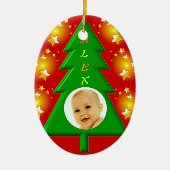 Prydnad för julgranfotoram julgransprydnad keramik (Framsidan)