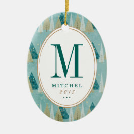 Prydnad för julgranMonogramfoto Julgransprydnad Keramik