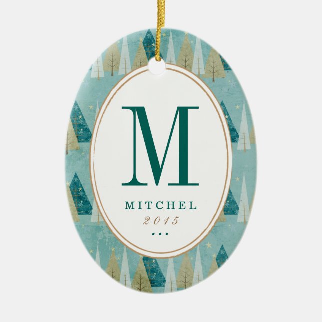 Prydnad för julgranMonogramfoto Julgransprydnad Keramik (Framsidan)