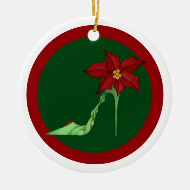 Prydnad för julkickhäl julgransprydnad keramik (Framsidan)