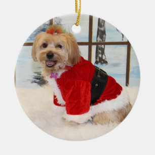 Prydnad för julShih Tzu hund Julgransprydnad Keramik