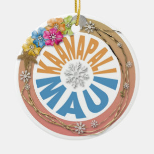 Prydnad för Kaanapali Maui Hawaii hibiskushelgdag Julgransprydnad Keramik