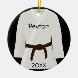 Prydnad för kampsportbruntbälte julgransprydnad keramik