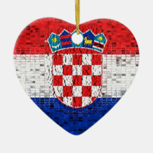 Prydnad för Kroatienflaggaglitter Julgransprydnad Keramik