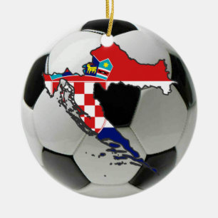 Prydnad för Kroatienfotbollfotboll Julgransprydnad Keramik