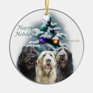 Prydnad för Labradoodle julgåvor Julgransprydnad Keramik