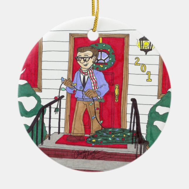 Prydnad för ljus för pappauppställningjul julgransprydnad keramik (Framsidan)