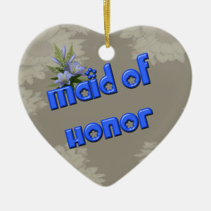 Prydnad för maid of honoranpassadebröllop julgransprydnad keramik