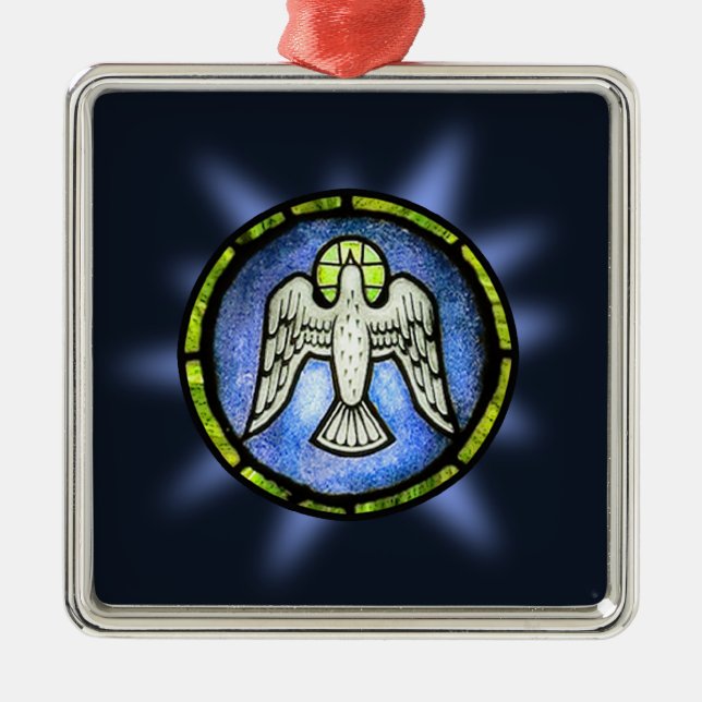 Prydnad för målat glassfredduva julgransprydnad metall (Framsidan)