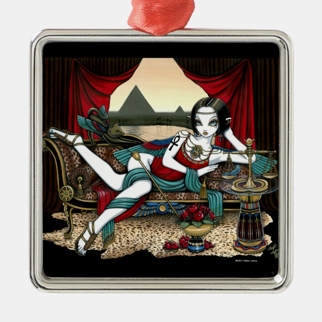 Prydnad "för Mayet" egyptisk gudinnaängel Julgransprydnad Metall (Framsidan)