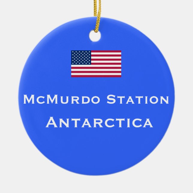 Prydnad för McMurdo stationjul Julgransprydnad Keramik (Framsidan)