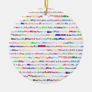 Prydnad för Mia textdesign II Julgransprydnad Keramik