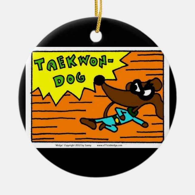 Prydnad för Midge TAEKWON-DOG Julgransprydnad Keramik (Framsidan)