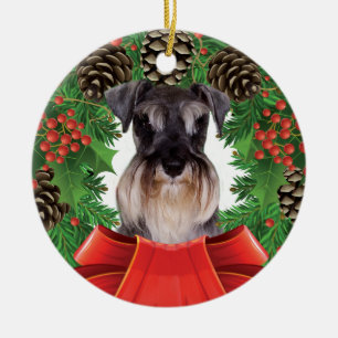 Prydnad för miniatyrSchnauzerjul Julgransprydnad Keramik