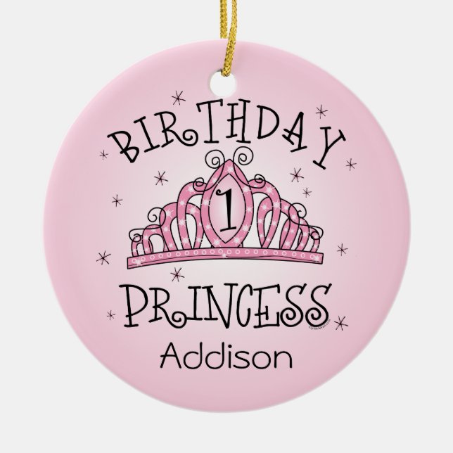 Prydnad för minnessak för TiaraPrincess 1st Julgransprydnad Keramik (Framsidan)