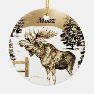 Prydnad för MOOZ-~-älg Julgransprydnad Keramik