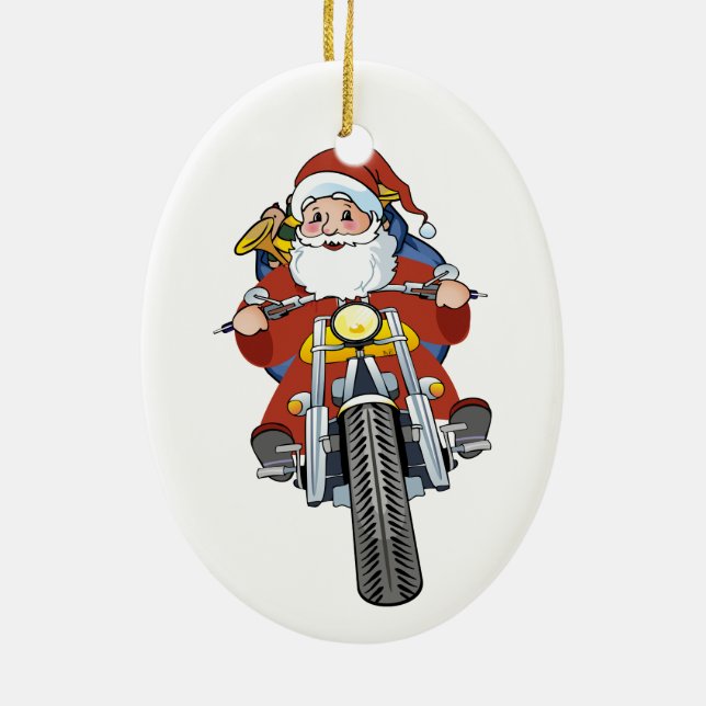 Prydnad för motorcykelSanta julgran Julgransprydnad Keramik (Baksidan)