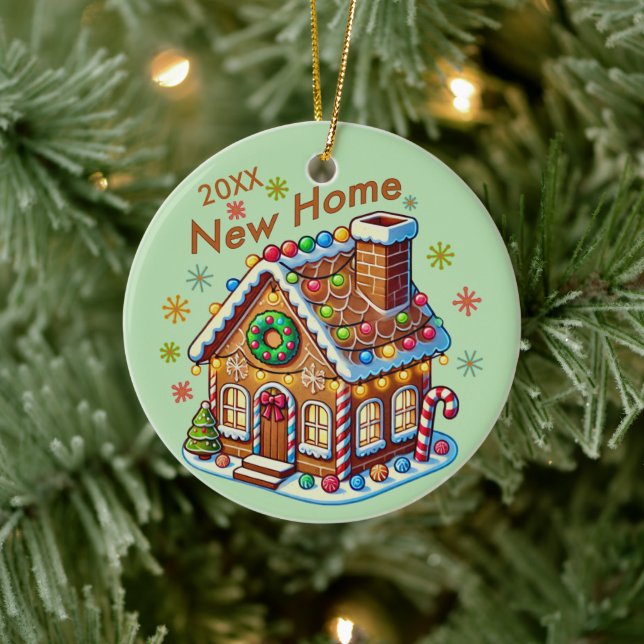Prydnad för nytt hem - Gingerbread-hus Julgransprydnad Keramik (Träd)
