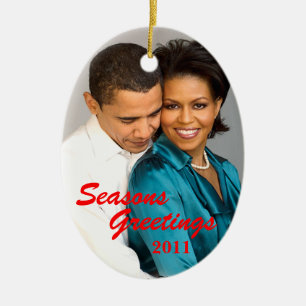 Prydnad för Obama säsonhälsningarjul Julgransprydnad Keramik