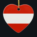 Prydnad för Österrike flaggahjärta Julgransprydnad Keramik<br><div class="desc">Hjärtaprydnad med flagga av Österrike.</div>