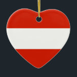 Prydnad för Österrike flaggahjärta Julgransprydnad Keramik<br><div class="desc">Hjärtaprydnad med flagga av Österrike.</div>