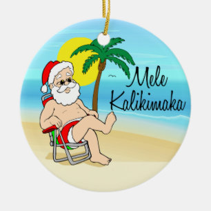 Prydnad för palmträdSanta hawaiansk jul Julgransprydnad Keramik