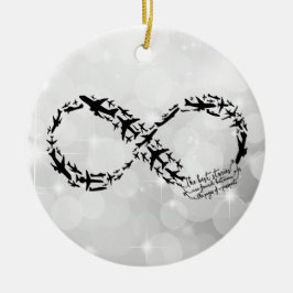 Prydnad för passoändlighetscitationstecken, julgransprydnad keramik