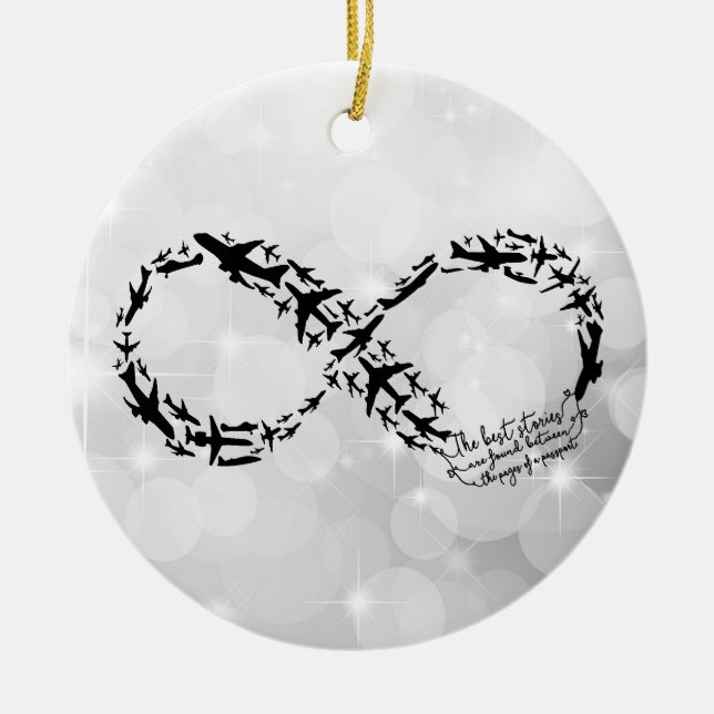 Prydnad för passoändlighetscitationstecken, julgransprydnad keramik (Framsidan)