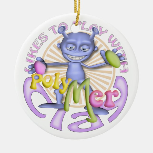 Prydnad för personlig för polymerlerakonstnärer julgransprydnad keramik (Framsidan)